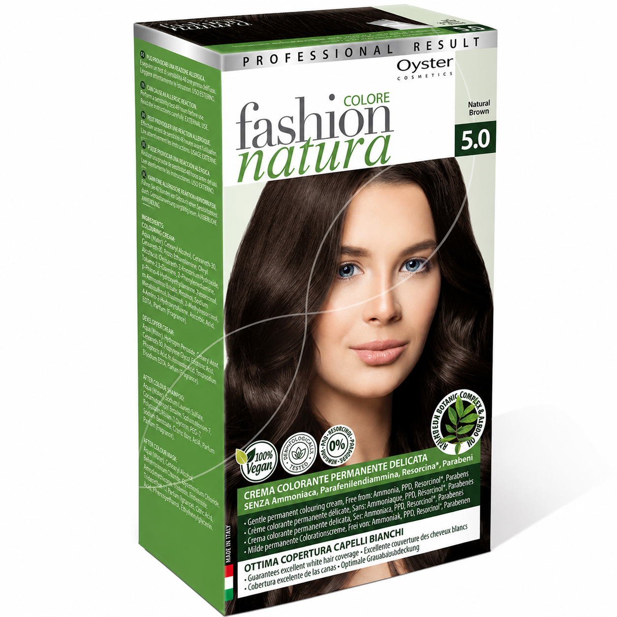 Oyster Fashion Natura 5.0 Natural Brown Hair Colour Tester – Permanent Vegan Hair Dye