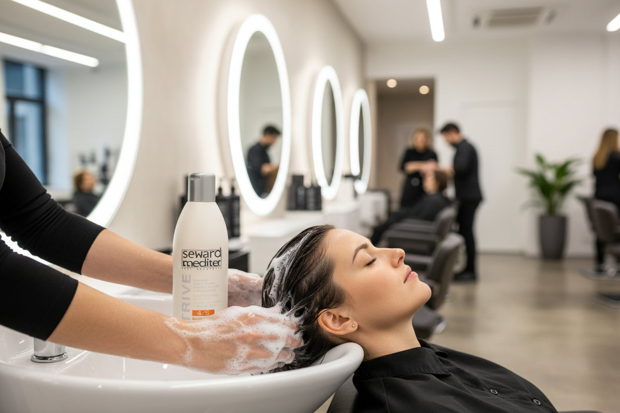 Seward Mediter 4/S Repair Shampoo bottle – Hair strengthening shampoo for damaged hair
Professional salon shampoo for brittle hair by Seward Mediter